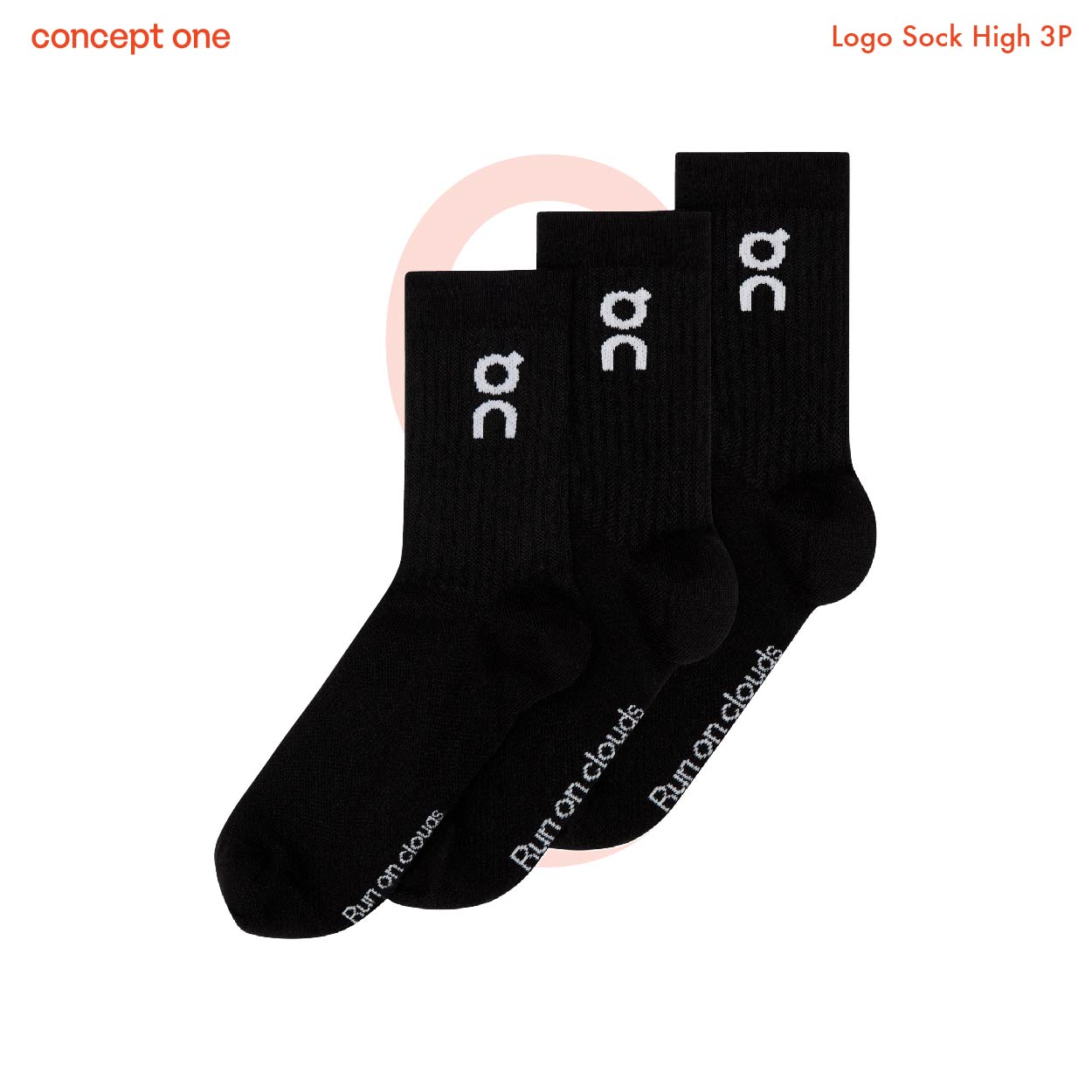 Performance Run Sock High Black (M)