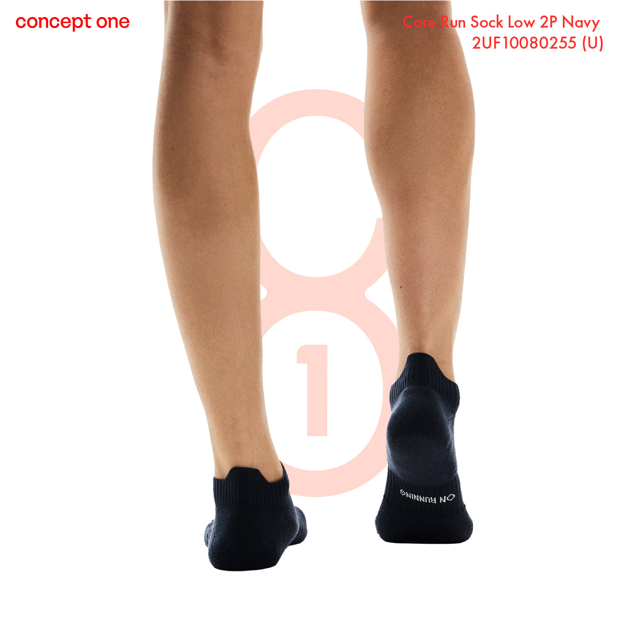 Core Run Sock Low 2P Navy 2UF10080255 (U)