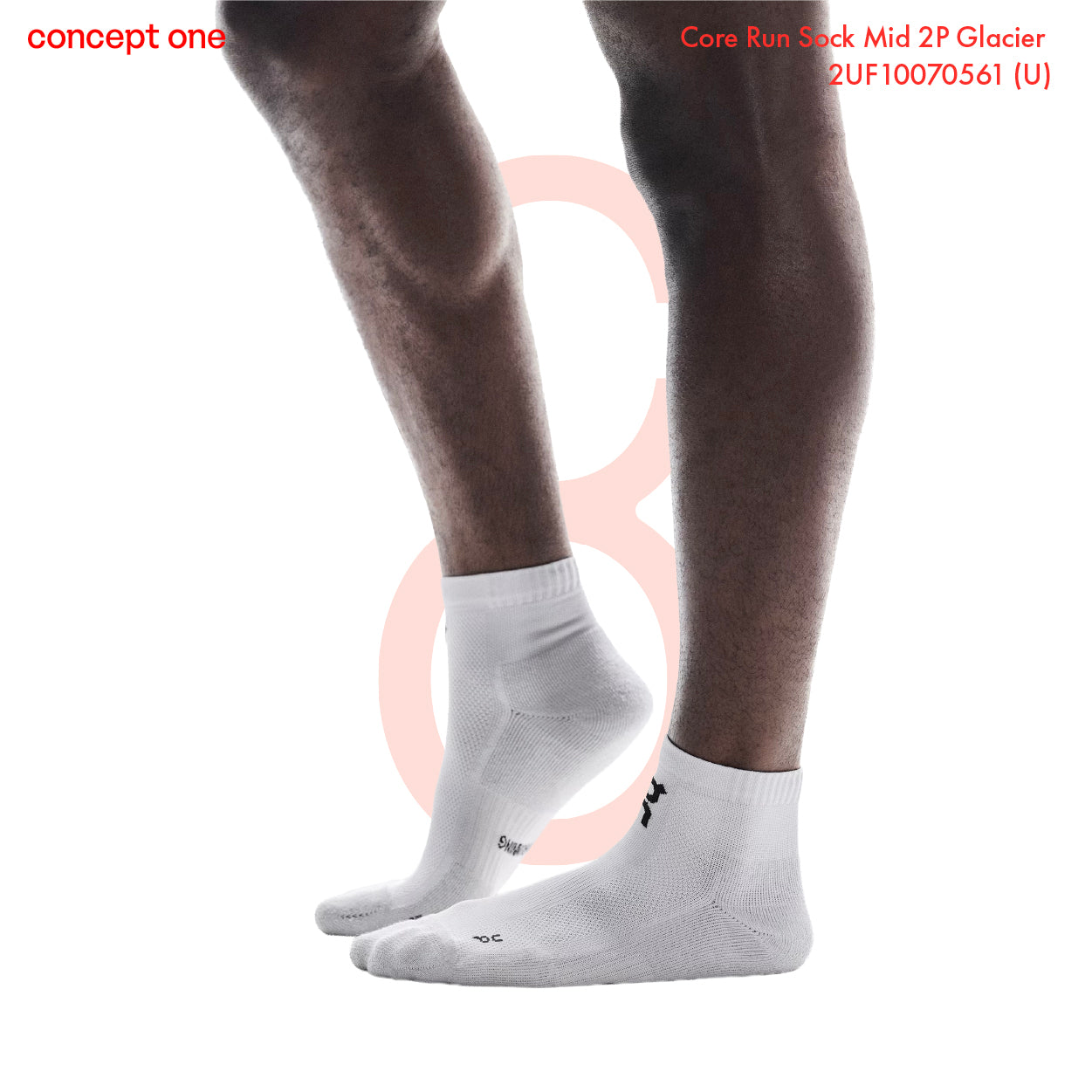 Core Run Sock Mid 2P Glacier 2UF10070561 (U)