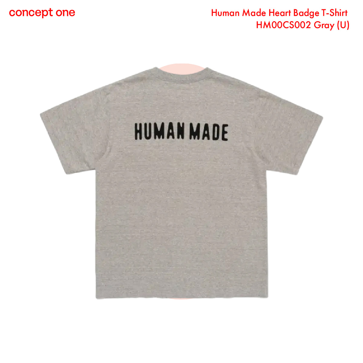 Human Made Heart Badge T-Shirt HM00CS002 Gray (U)