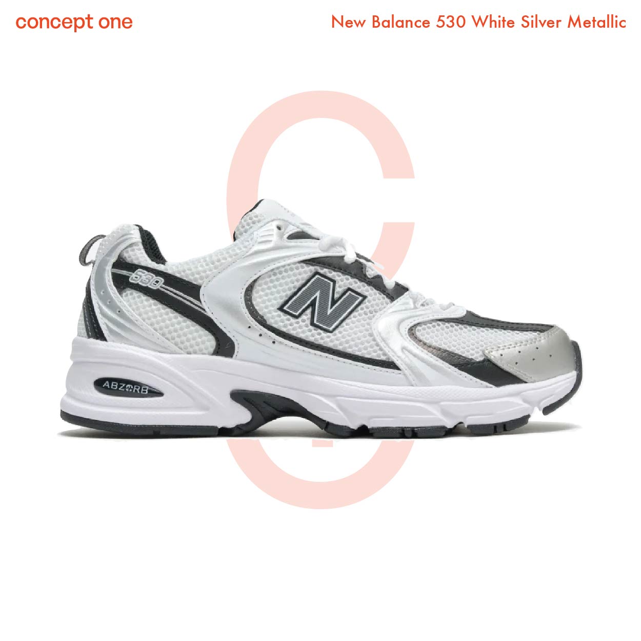 New Balance 530 White Silver Metallic Black (M)