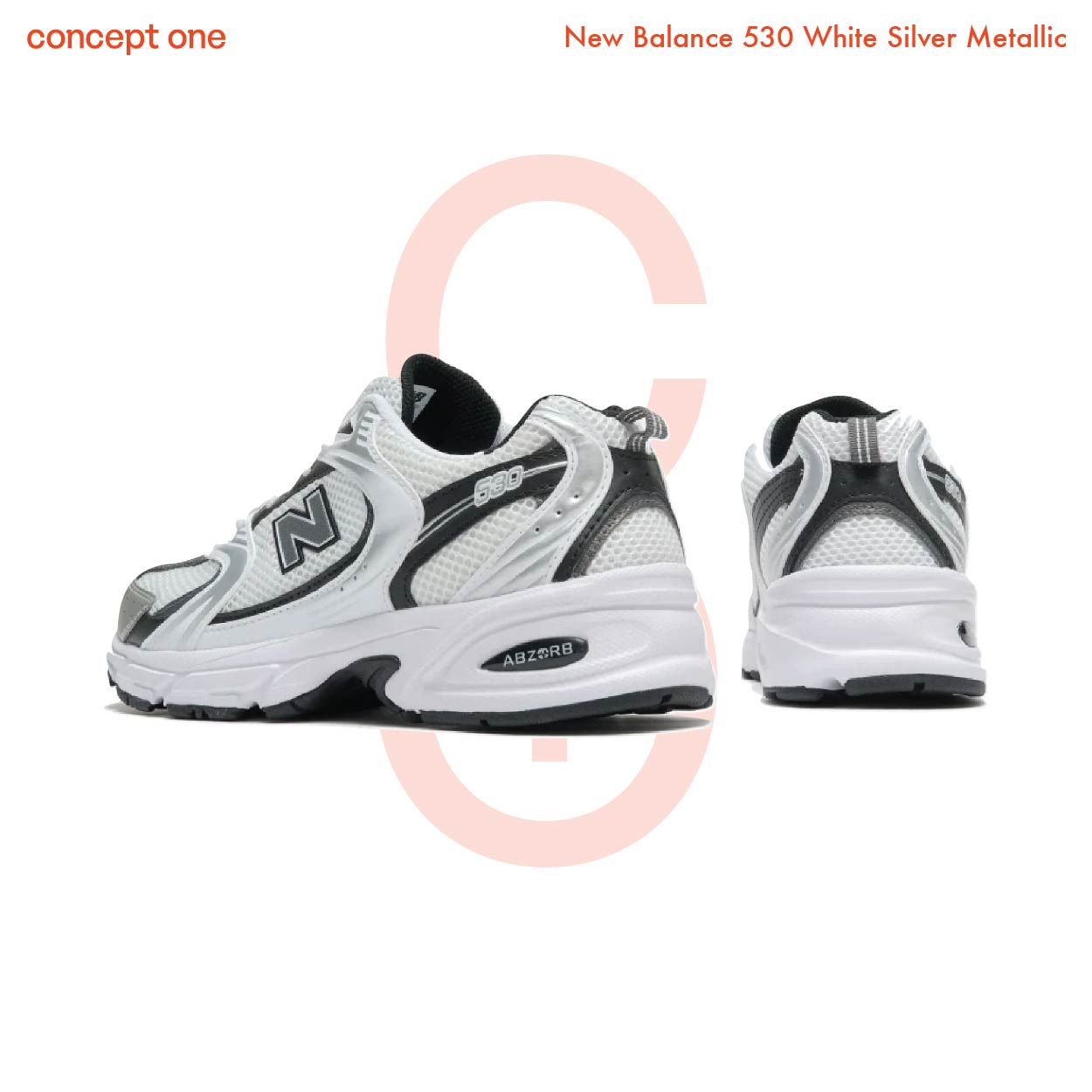 New Balance 530 White Silver Metallic Black (M)