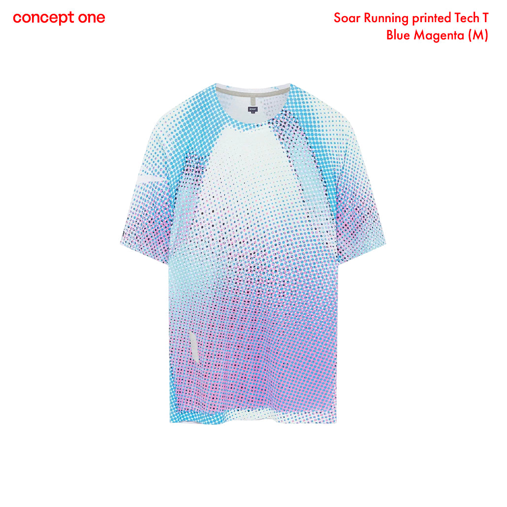 Soar Running printed Tech T Blue Magenta (M)