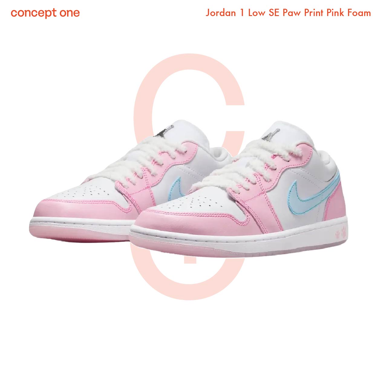 Jordan 1 Low SE Paw Print Pink Foam HM3706141 (W)