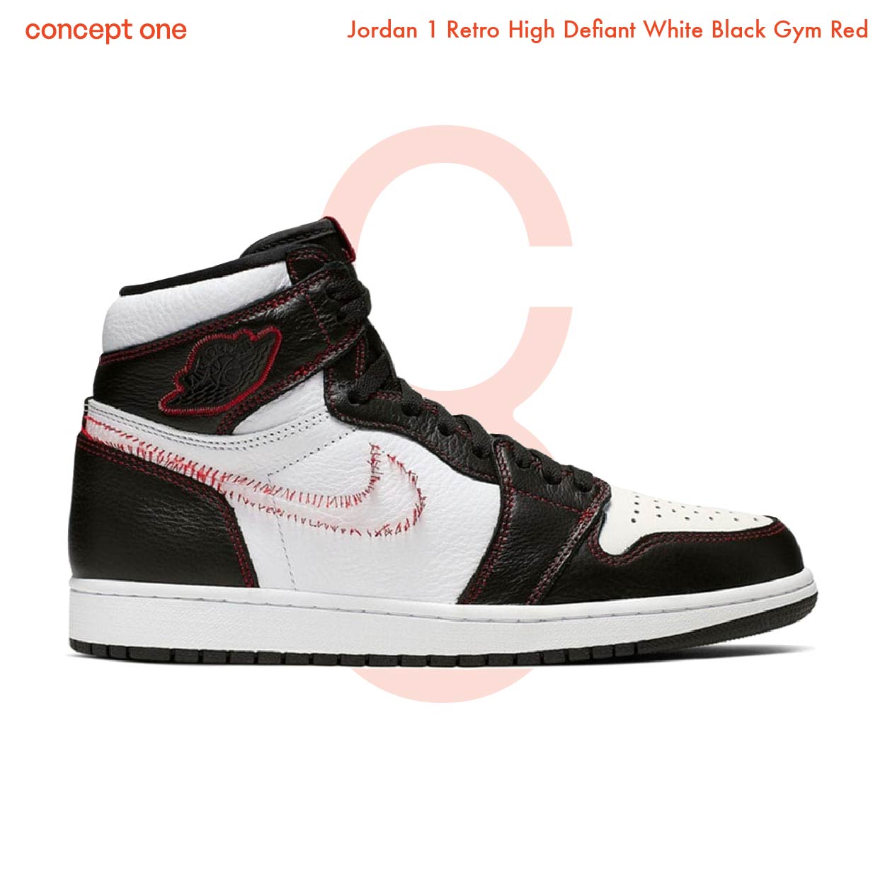 Jordan 1 Retro High Defiant White Black Gym Red (M)