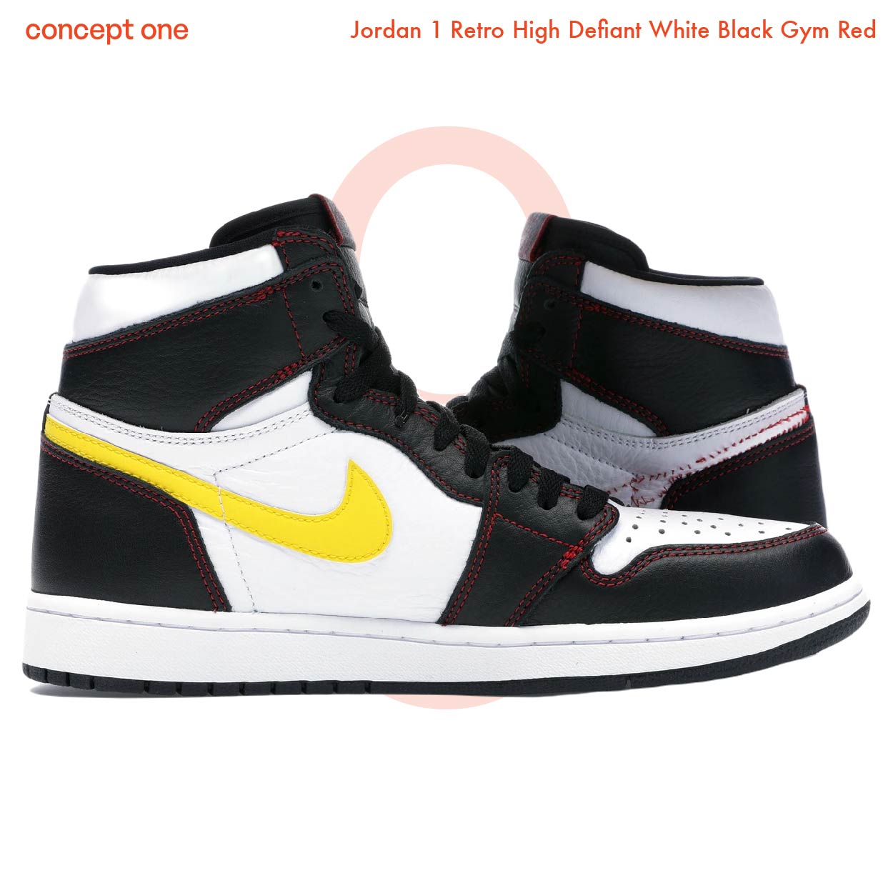Jordan 1 Retro High Defiant White Black Gym Red (M)