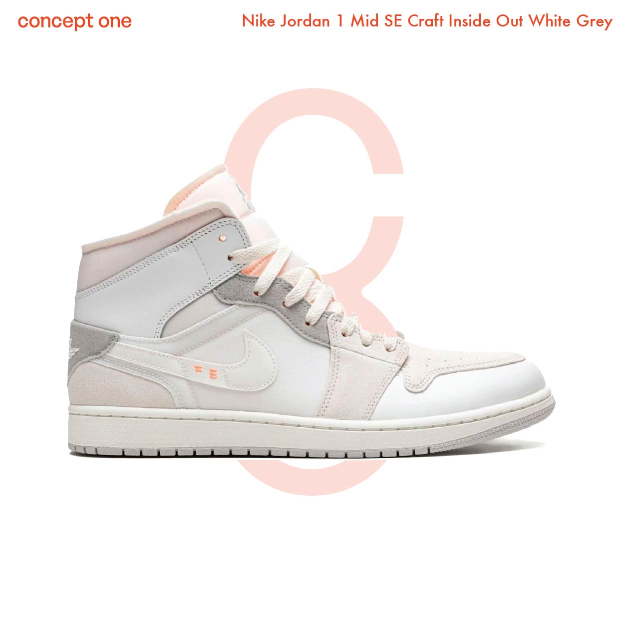 Nike Jordan 1 Mid SE Craft Inside Out White Grey (M)