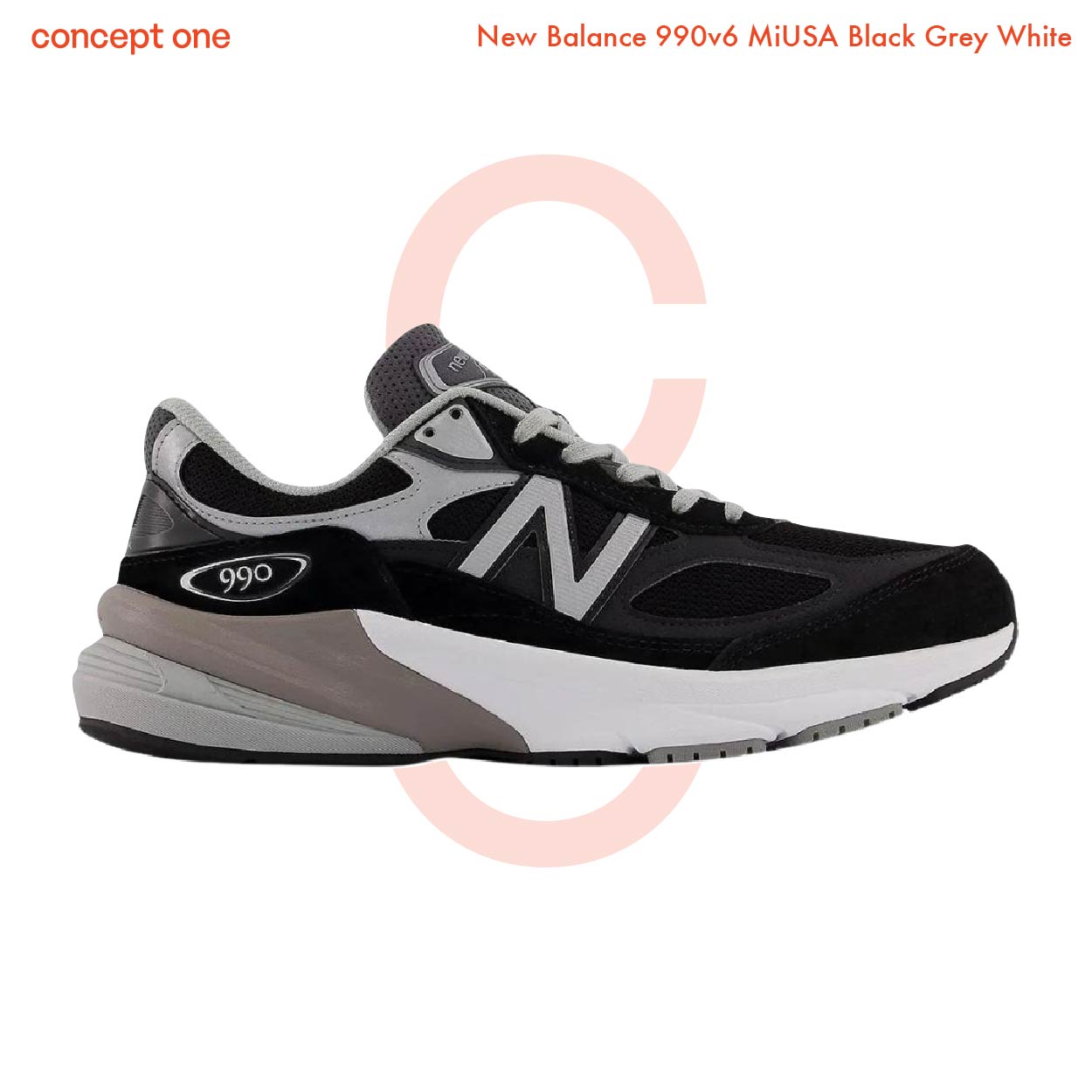 New Balance 990v6 MiUSA Black Grey White (M)