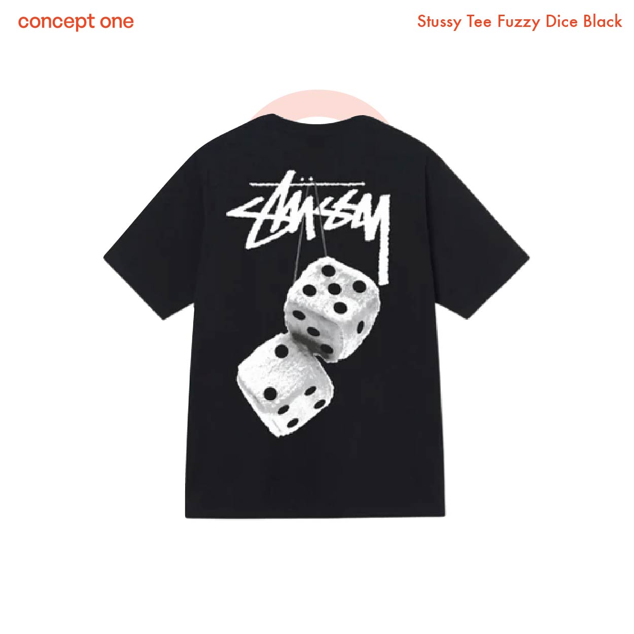Stussy Tee Fuzzy Dice Black