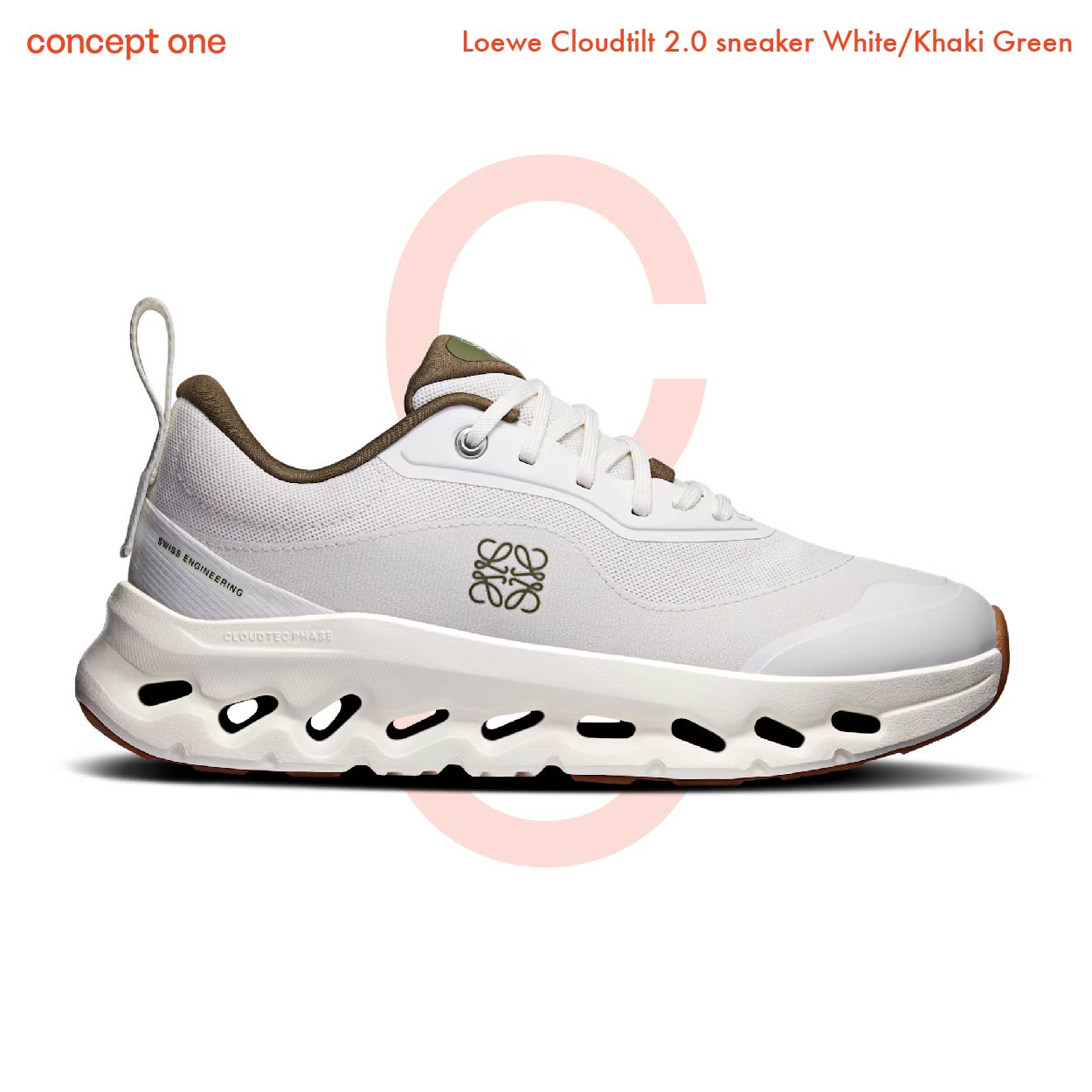 Loewe Cloudtilt 2.0 sneaker White/Khaki Green 3WE10873507 (W)