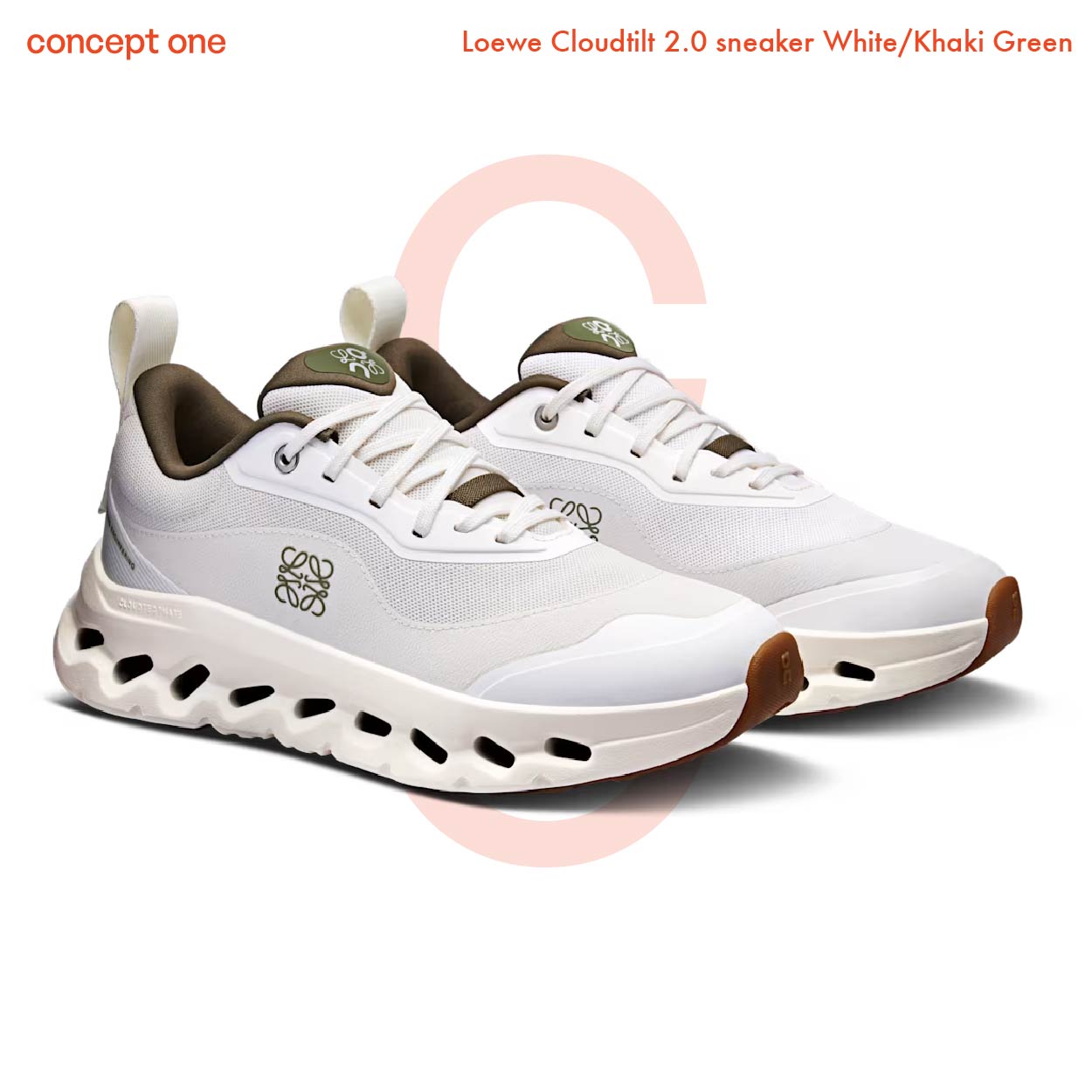 Loewe Cloudtilt 2.0 sneaker White/Khaki Green 3WE10873507 (W)