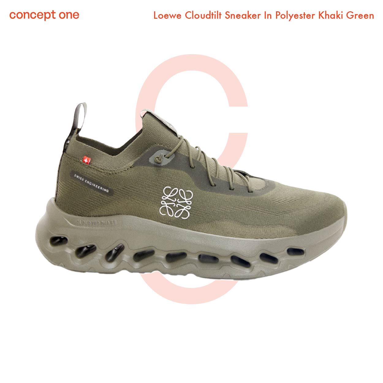 Loewe Cloudtilt Sneaker In Polyester Khaki Green (M)