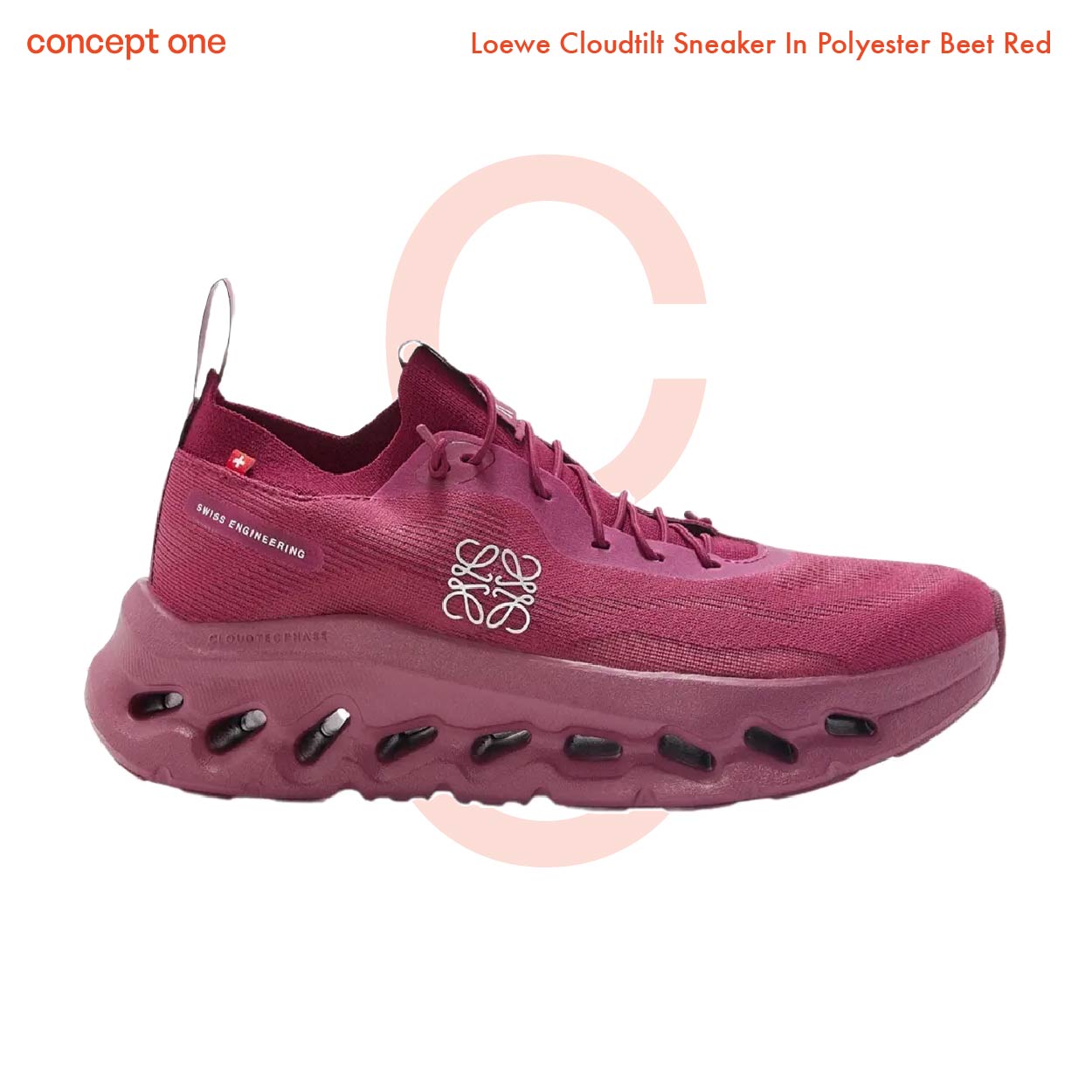 Loewe Cloudtilt Sneaker In Polyester Beet Red L929282X155889 (W)