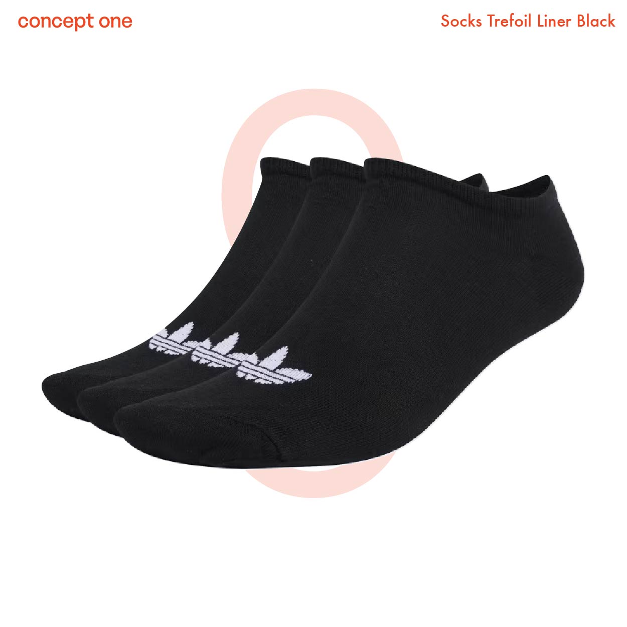 Socks Trefoil Liner Black (3 Pairs) S20275