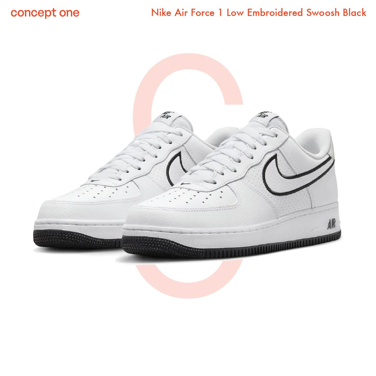 Nike Air Force 1 Low Embroidered Swoosh Black (M)
