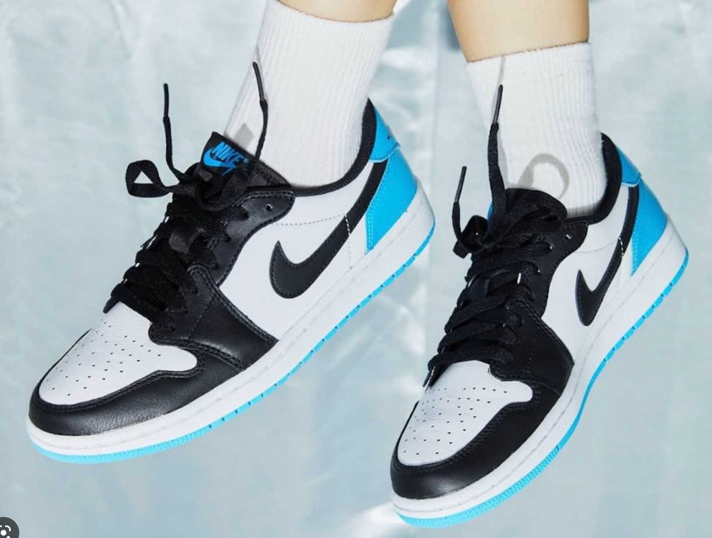 Nike Jordan 1 Retro Low OGBlack Dark Powder Blue (W)