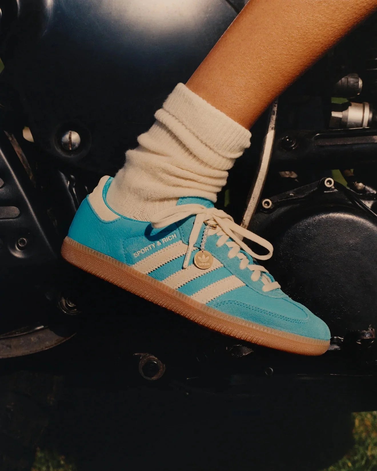 Adidas x Sporty & Rich Samba Blue Rush Cream White (M)