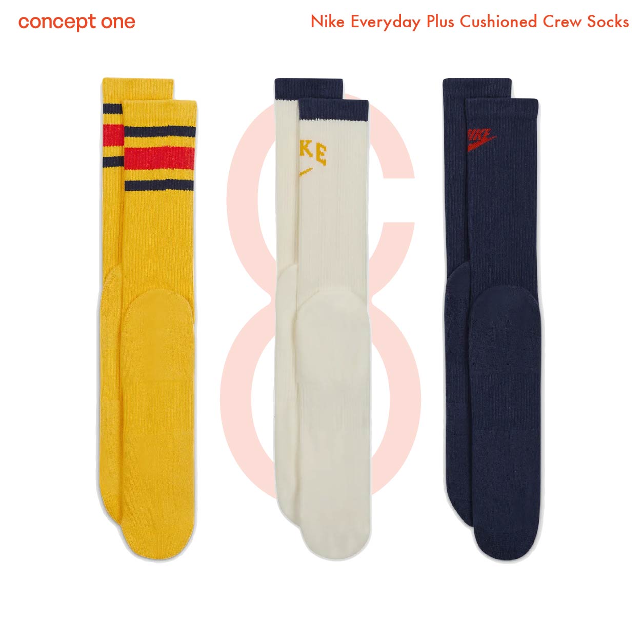 Nike Everyday Plus Cushioned Crew Socks (3 Pairs) DX7665-910