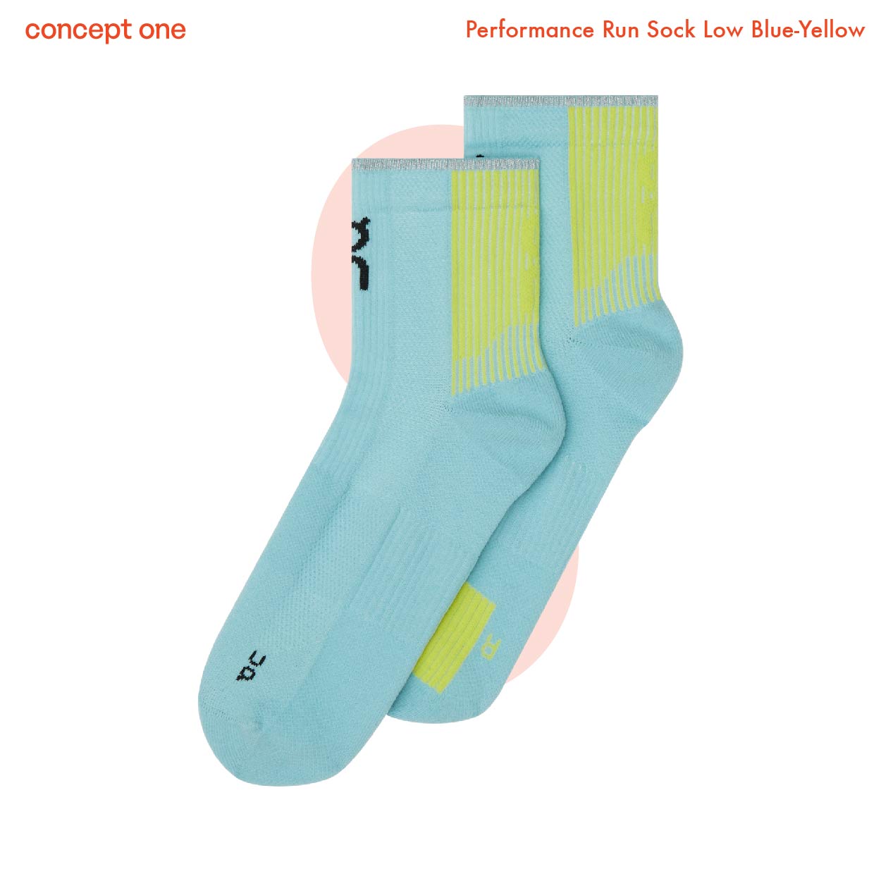 Performance Run Sock Low Blue-Yellow 2UF10053336 (M)