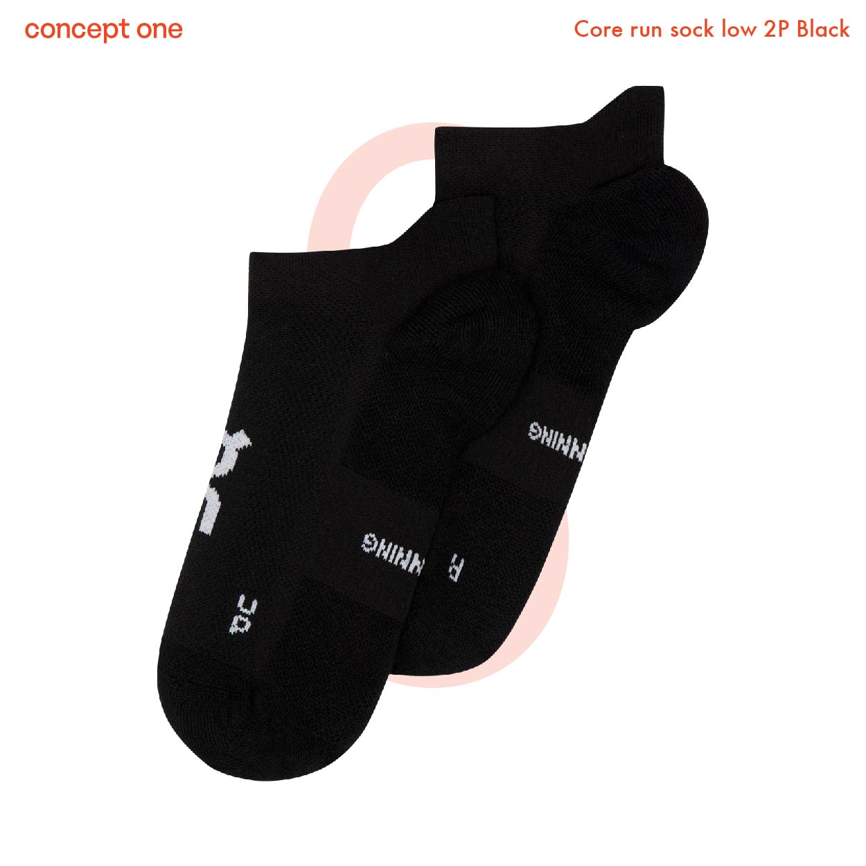 Core run sock low 2P Black 2UF10080553 (M)