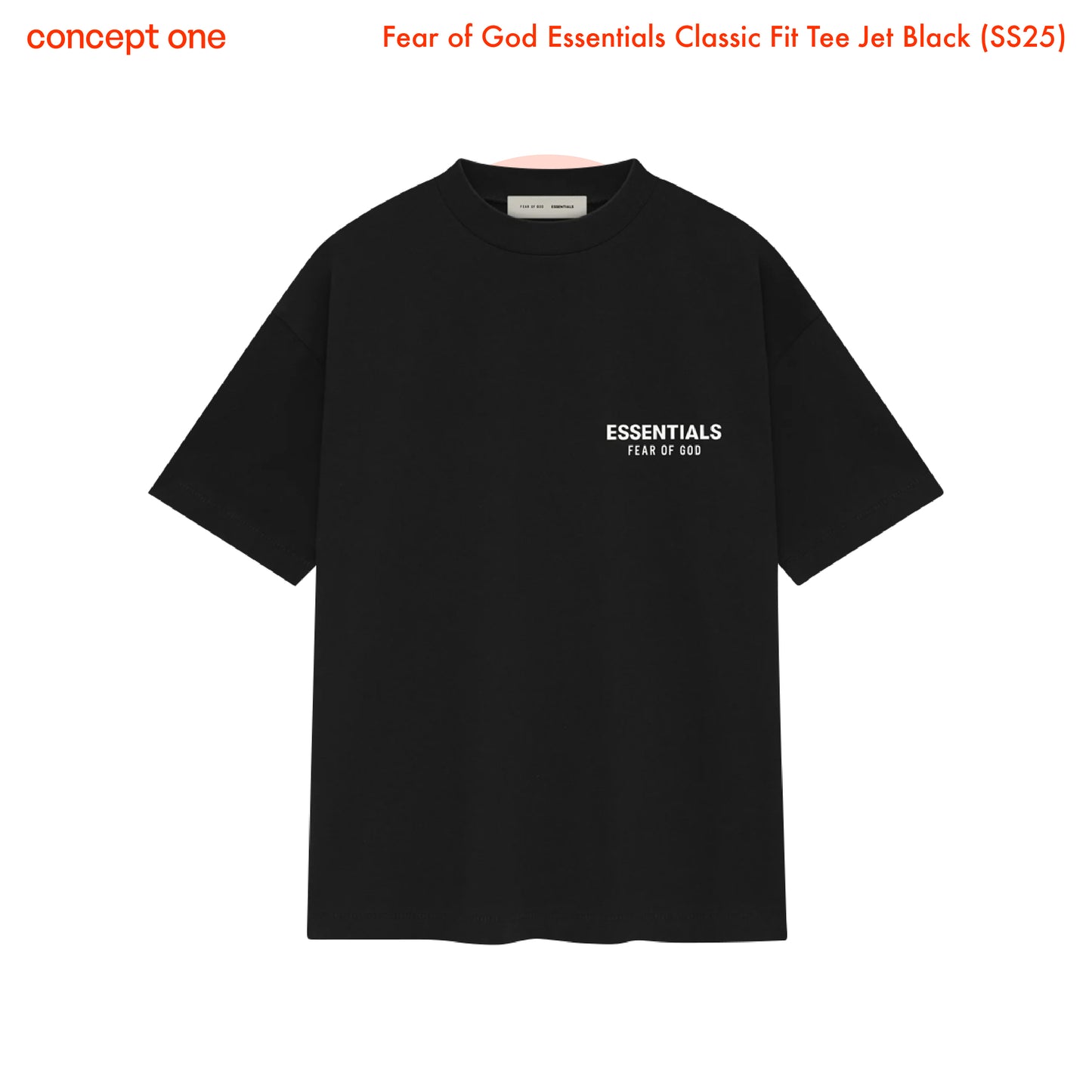 Fear of God Essentials Classic Fit Tee Jet Black (SS25)