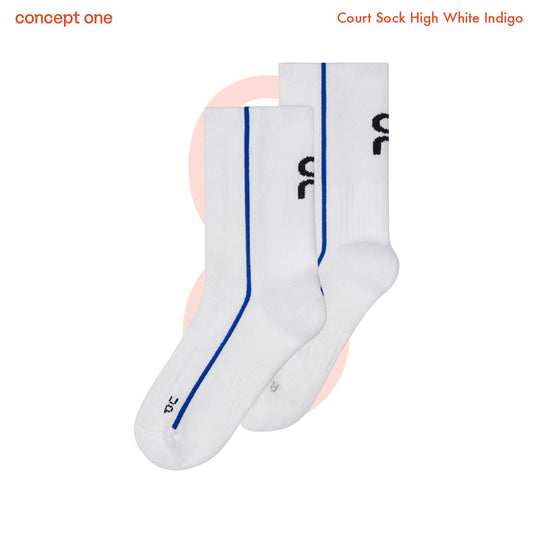 Court Sock High White Indigo 2UF10090629 (M)