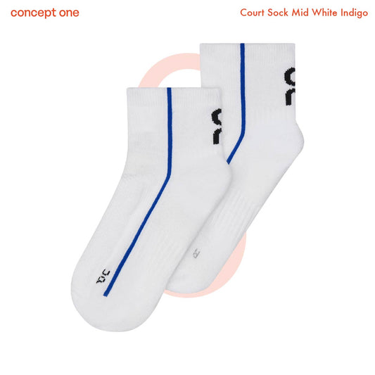 Court Sock Mid White Indigo 2UF10350629 (M)