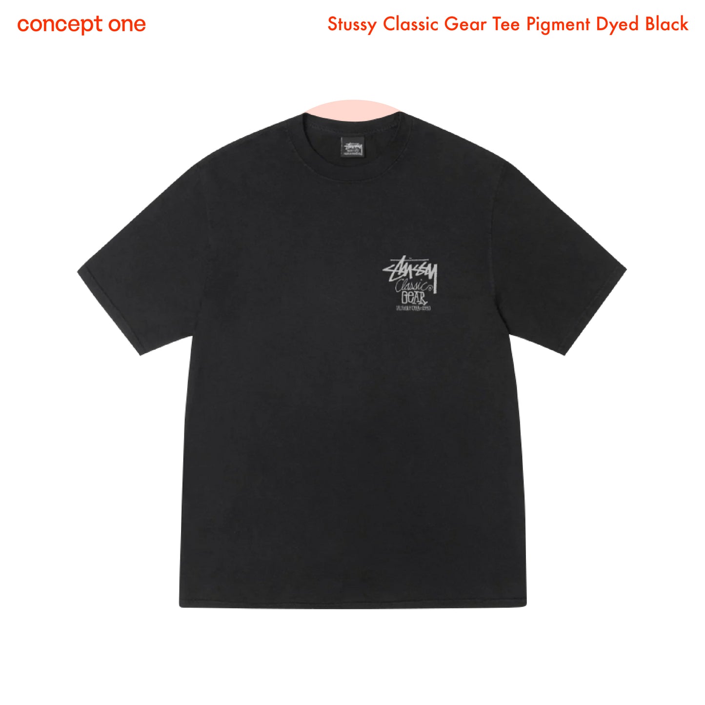 Stussy Classic Gear Tee Pigment Dyed Black