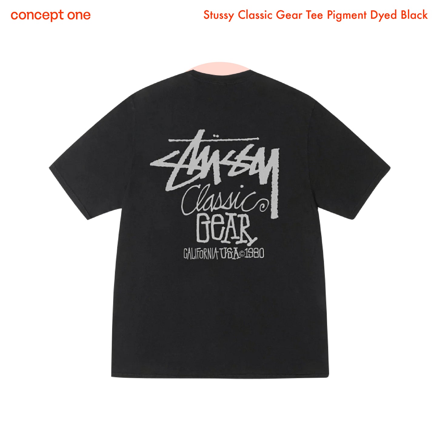 Stussy Classic Gear Tee Pigment Dyed Black