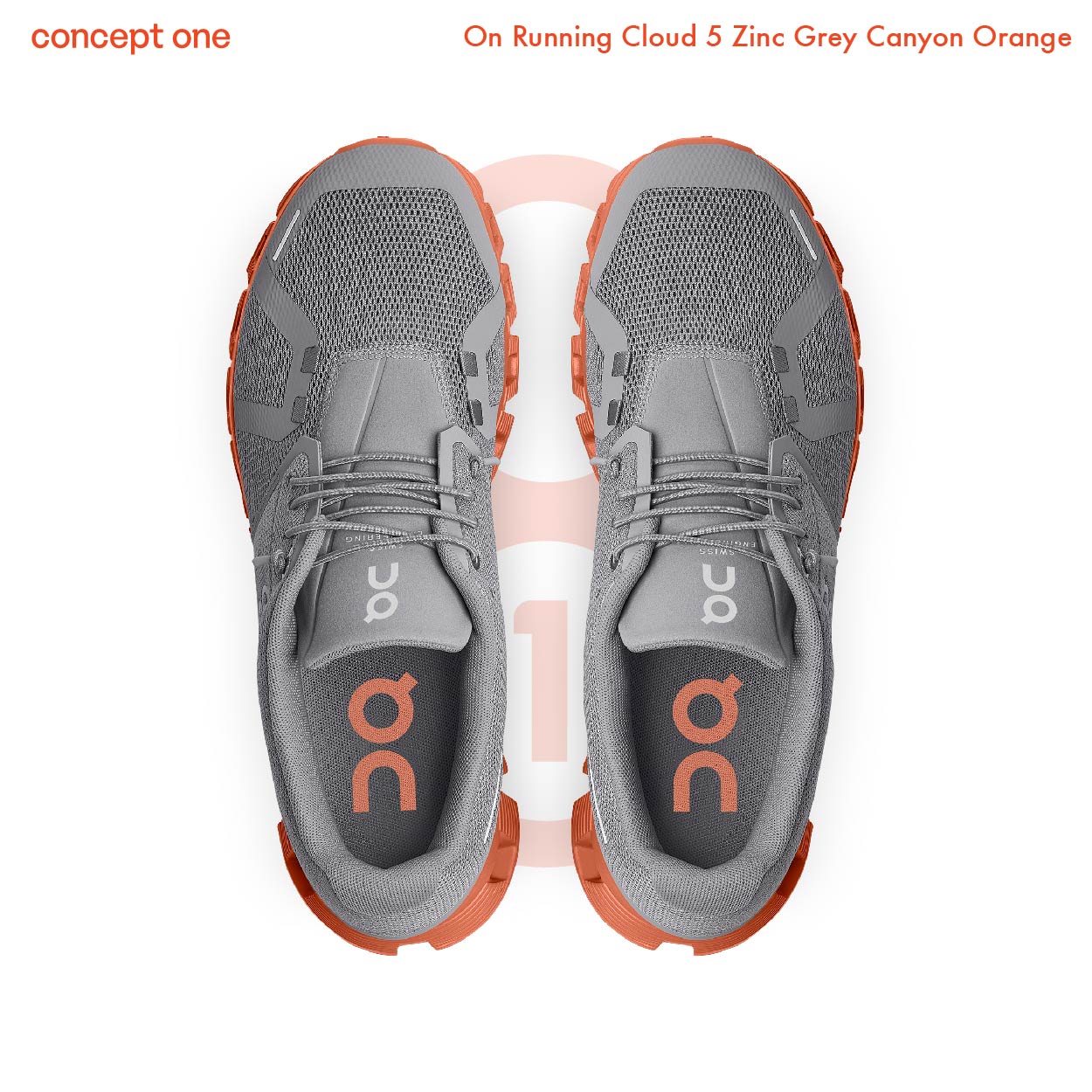 On Running Cloud 5 Zinc Grey Canyon Orange ( M )