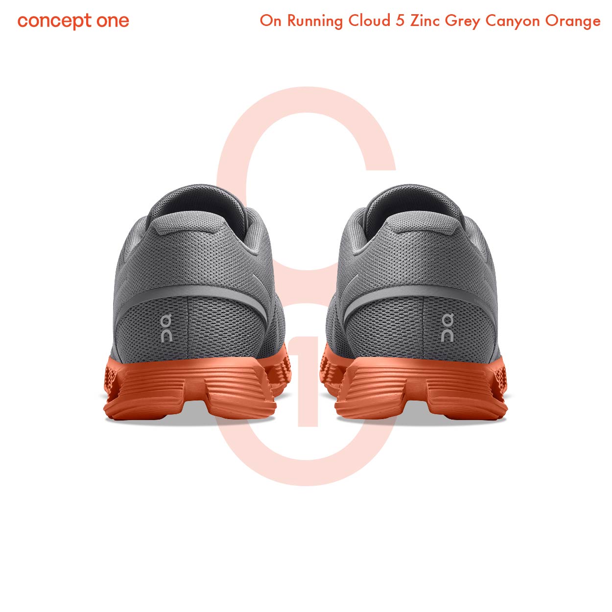 On Running Cloud 5 Zinc Grey Canyon Orange ( M )