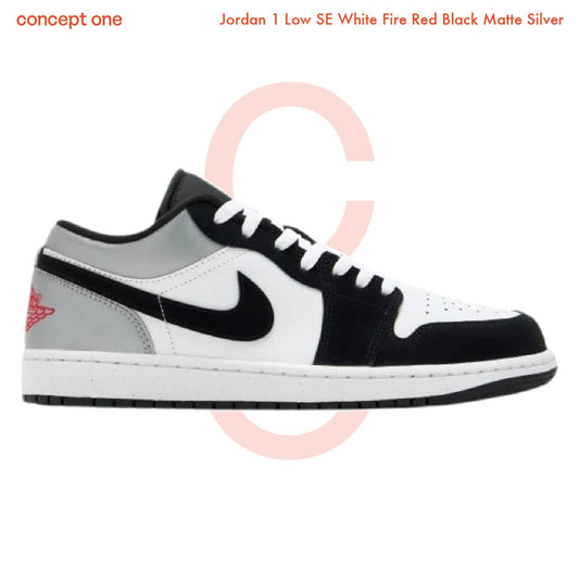Jordan 1 Low SE White Fire Red Black Matte Silver  HF3148-106 ( M )