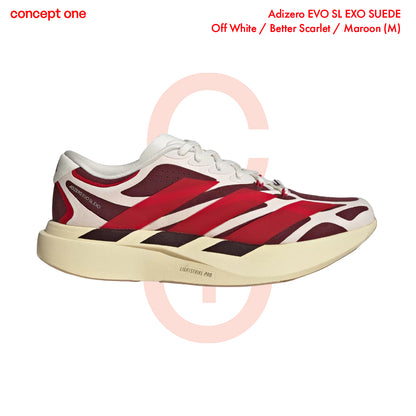 Adizero EVO SL EXO SUEDE  Off White / Better Scarlet / Maroon (M)