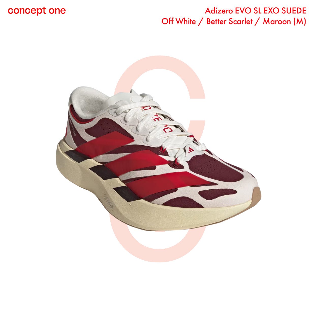 Adizero EVO SL EXO SUEDE  Off White / Better Scarlet / Maroon (M)