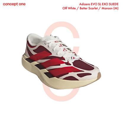 Adizero EVO SL EXO SUEDE  Off White / Better Scarlet / Maroon (M)