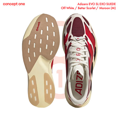 Adizero EVO SL EXO SUEDE  Off White / Better Scarlet / Maroon (M)