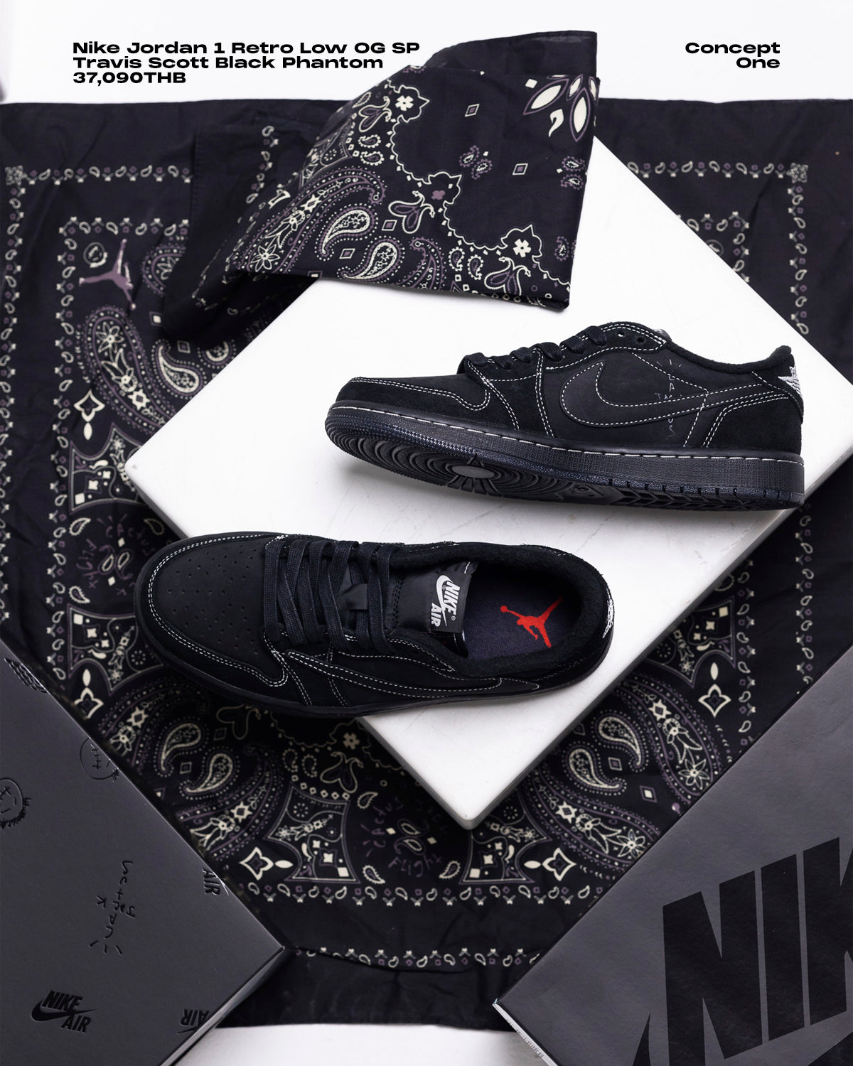 Nike Jordan 1 Retro Low OG SP Travis Scott Black Phantom (M)