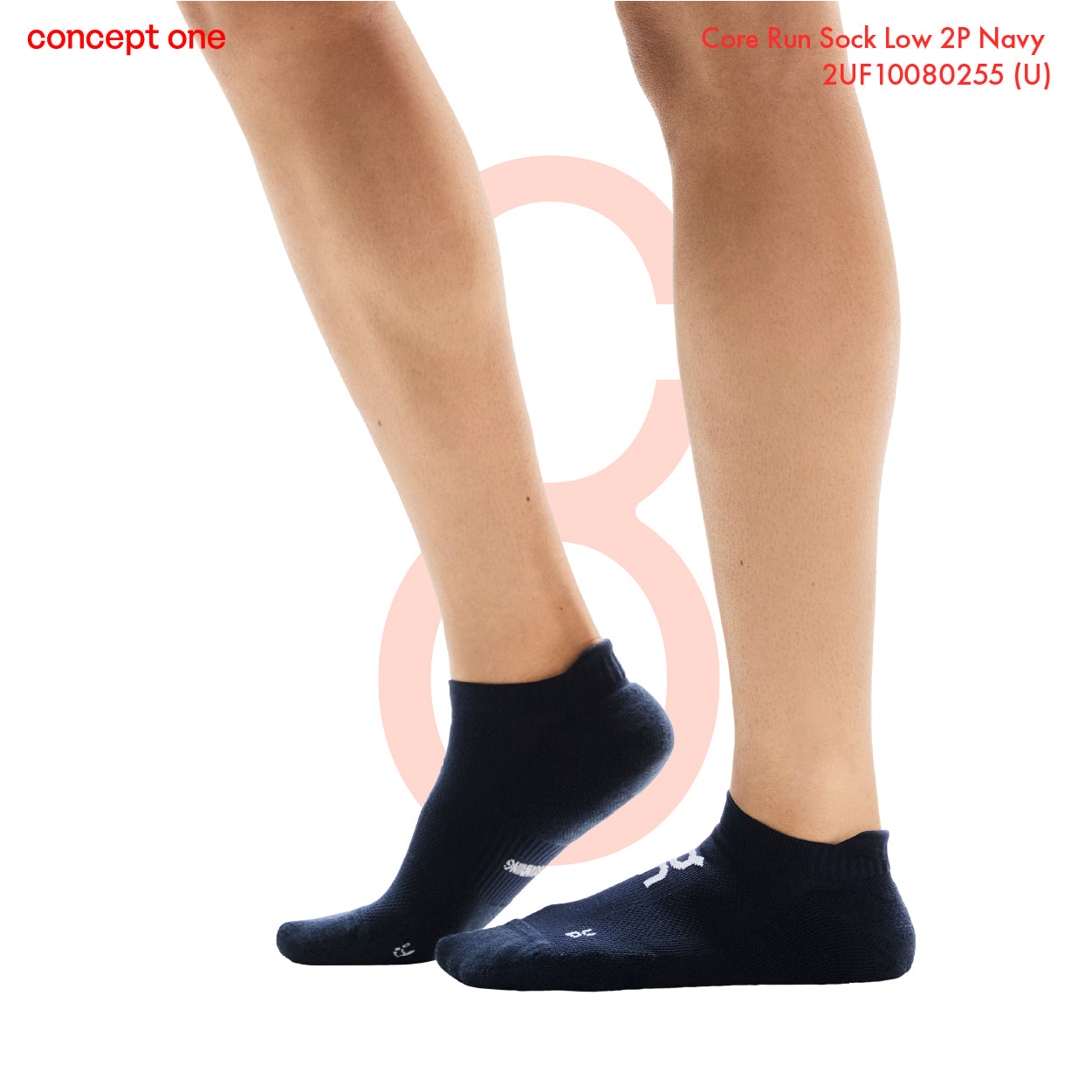 Core Run Sock Low 2P Navy 2UF10080255 (U)