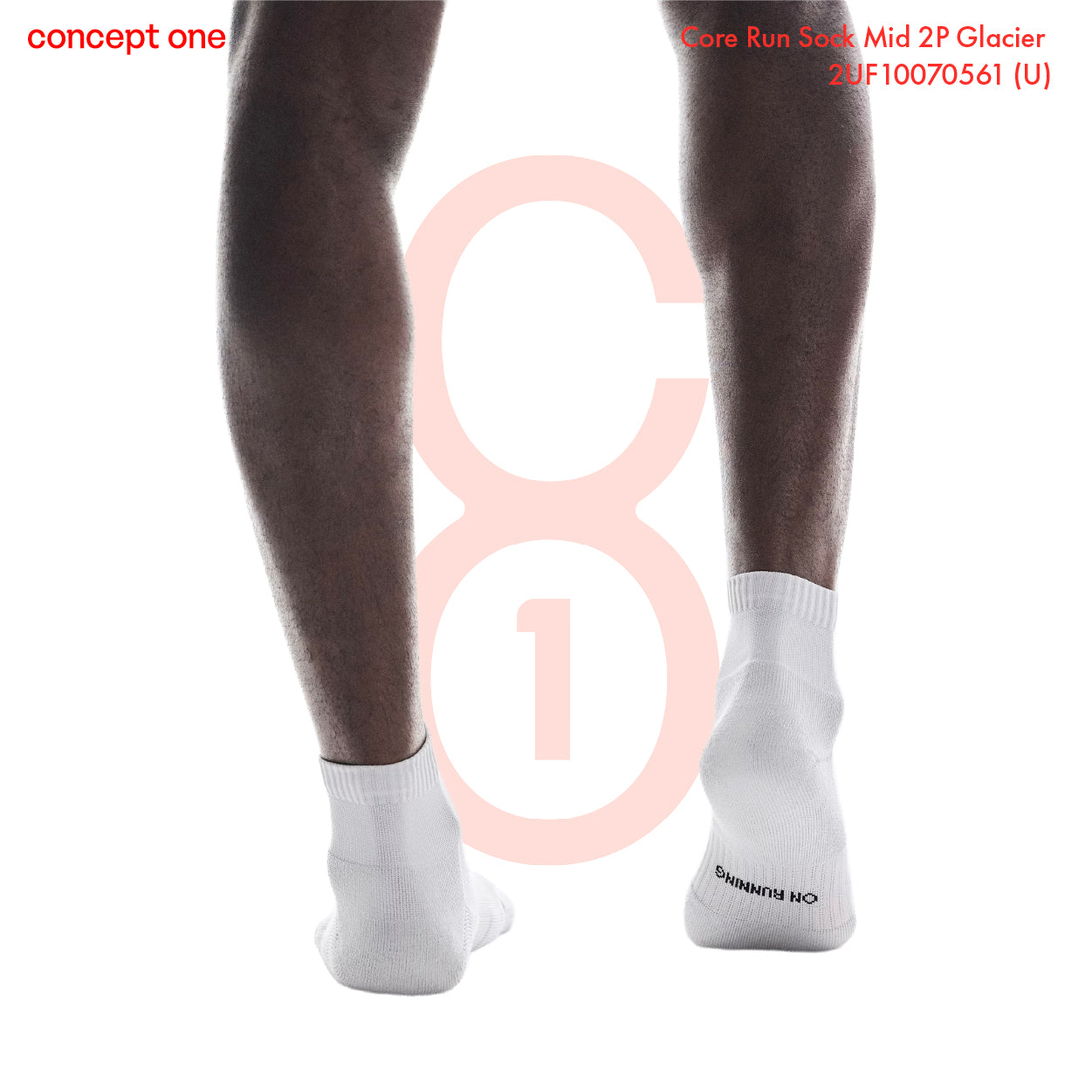 Core Run Sock Mid 2P Glacier 2UF10070561 (U)