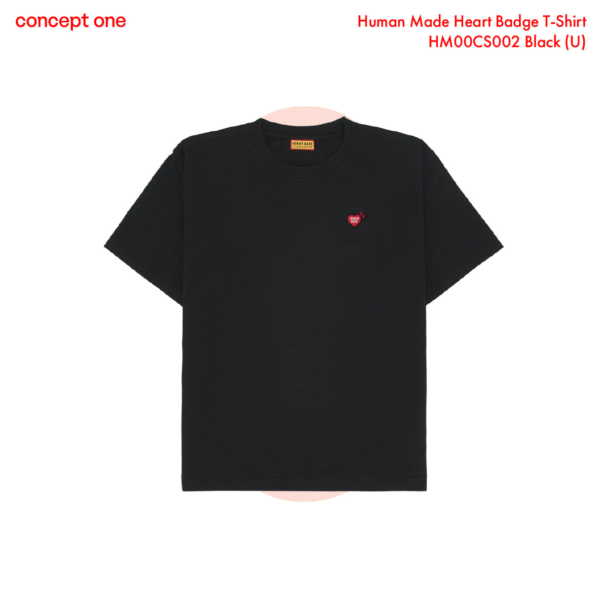 Human Made Heart Badge T-Shirt HM00CS002 Black (U)