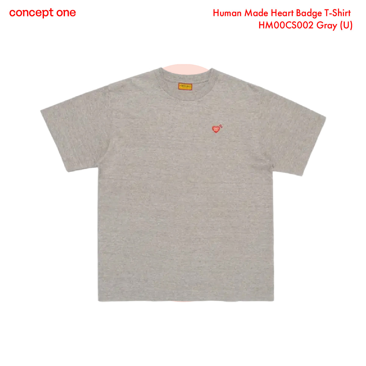 Human Made Heart Badge T-Shirt HM00CS002 Gray (U)