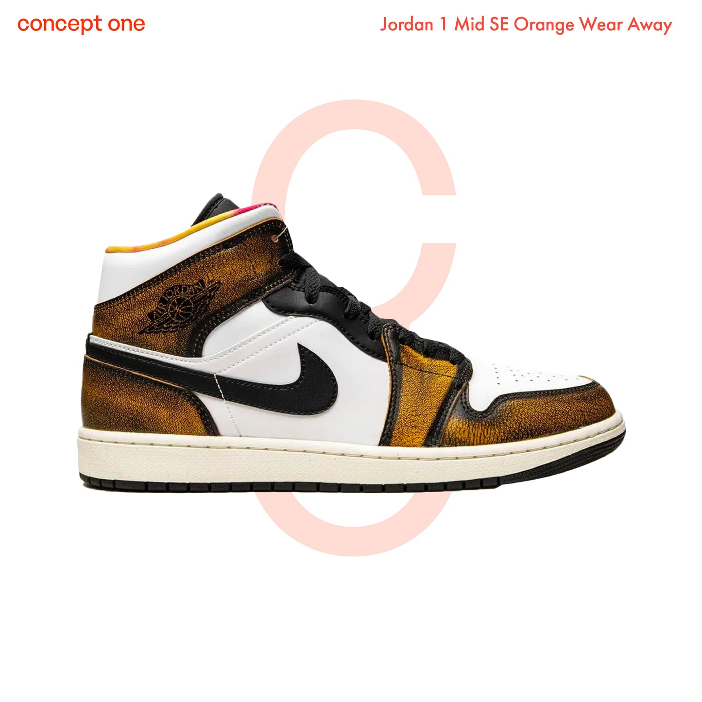 Jordan 1 Mid SE Orange Wear Away DQ8417071 (M)