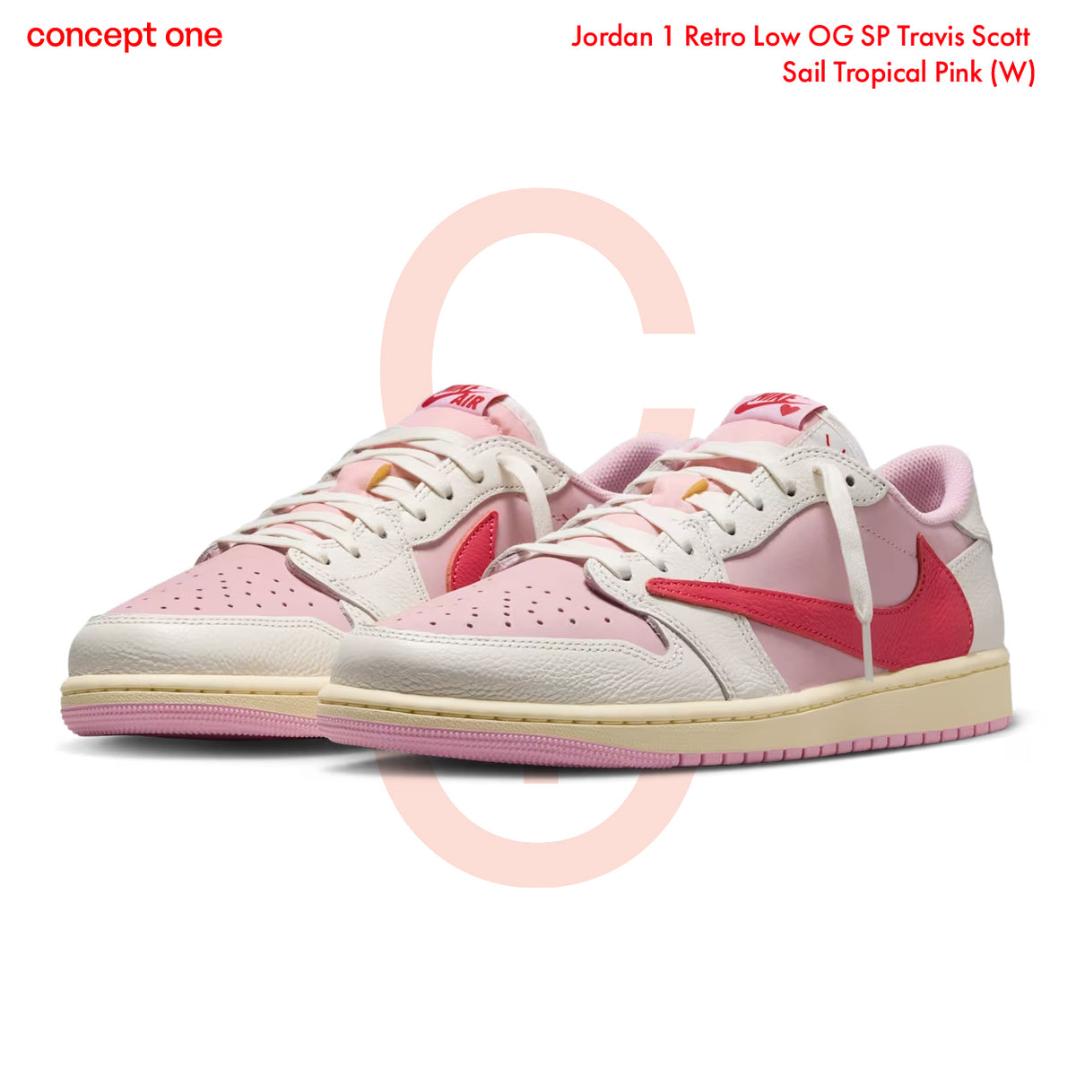 Jordan 1 Retro Low OG SP Travis Scott Sail Tropical Pink (W)