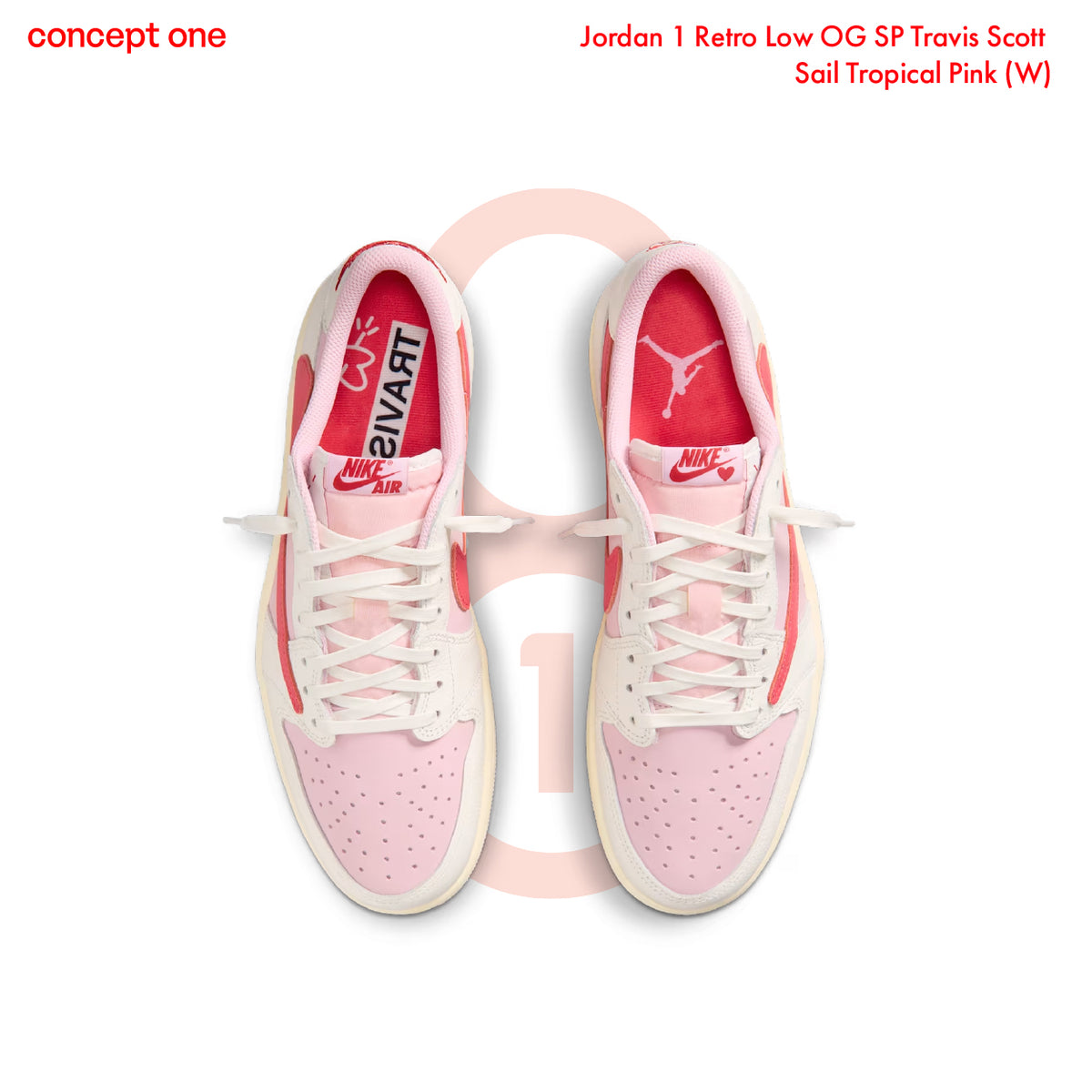 Jordan 1 Retro Low OG SP Travis Scott Sail Tropical Pink (W)