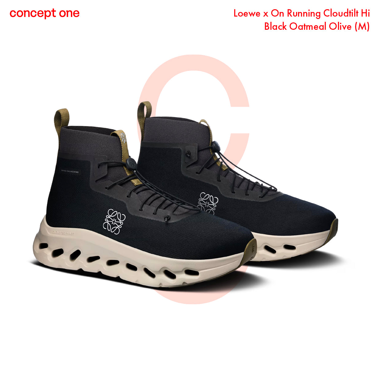 Loewe x On Running Cloudtilt Hi Black Oatmeal Olive (M)
