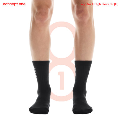Logo Sock High Black 3P (U)