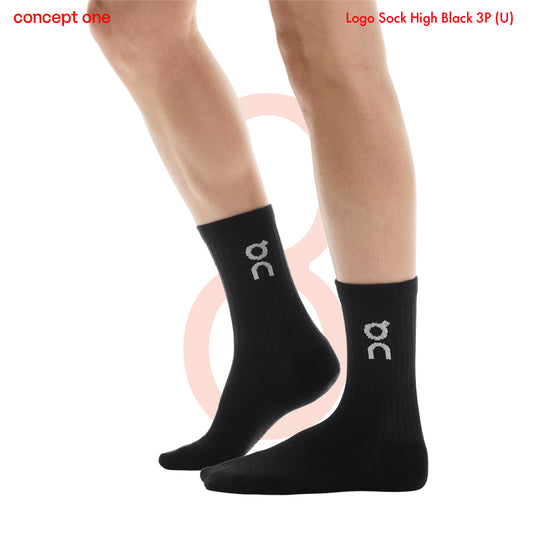 Logo Sock High Black 3P (U)