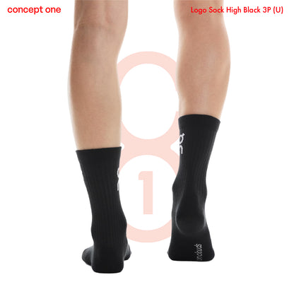 Logo Sock High Black 3P (U)