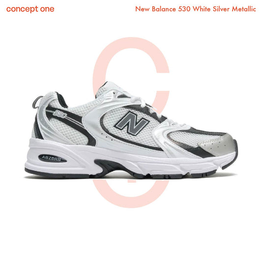 New Balance 530 White Silver Metallic Black (M)