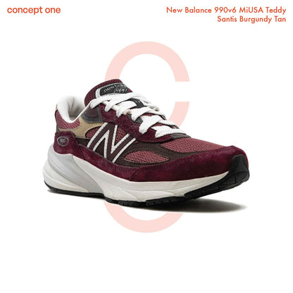 New Balance 990v6 MiUSA Teddy Santis Burgundy Tan (M)